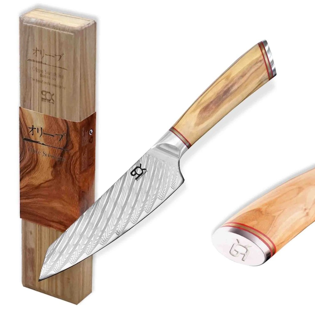 foto Kucha�sk� n�� Chef 155 mm SOK Olive Sunshine Damascus